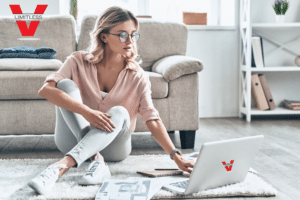 Putting fresh content into her blog.